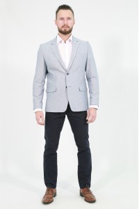 Белый мужской пиджак под джинсы 838 (FREDDIE-162)