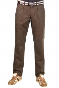 Коричневые мужские брюки чинос casual CINAR PRINT (HAKI)