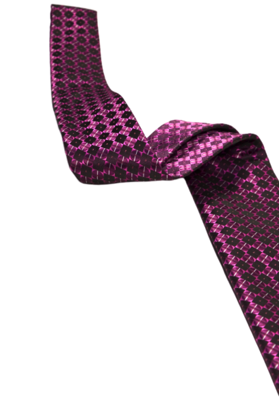 Розовый мужской галстук в розовый квадрат с рисунком