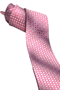 Розовый мужской галстук в розовый квадрат с рисунком 2