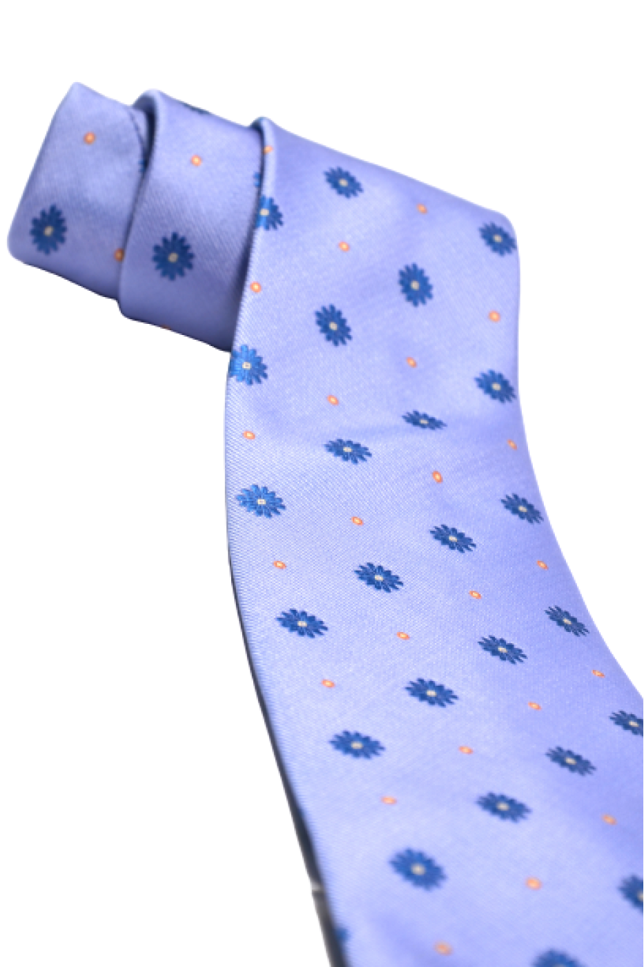Сиреневый мужской галстук с васильками