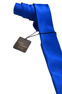 Синий мужской однотонный галстук