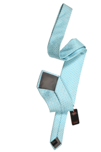 Березовый мужской галстук в голубой квадрат 