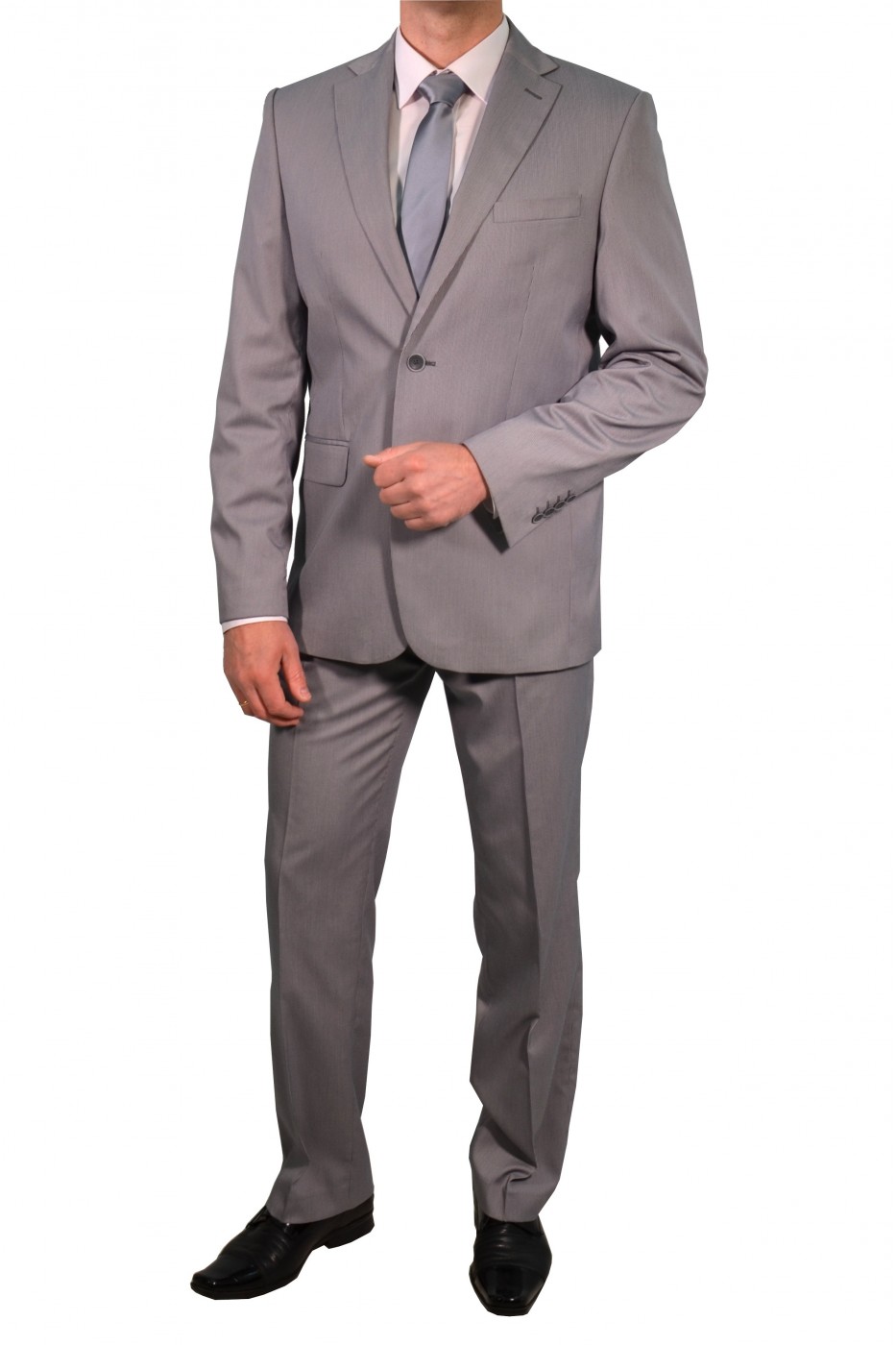 Светло-серый мужской классический костюм 608 (TEODOR-ITUV5KFU)