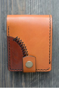 Коричневый кошелек из натуральной кожи ручной работы с монетницей L-151520
