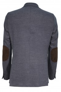 Серый мужской кэжуал пиджак с коричневыми локтями  899 (SARDON-1682)