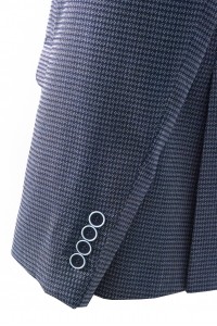 Серый мужской пиджак в мелкую чёрную клетку 917 (SUNSET-180)