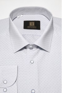 Белая мужская рубашка в мелкую фактуру ДР 364 (56)