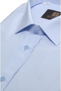 Голубая мужская рубашка с коротким рукавом КР 323 (53-08)