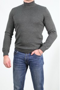 Серый мужской однотонный свитер 2002