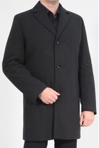 Чёрное мужское зимнее пальто 876 (JAKE-1876)