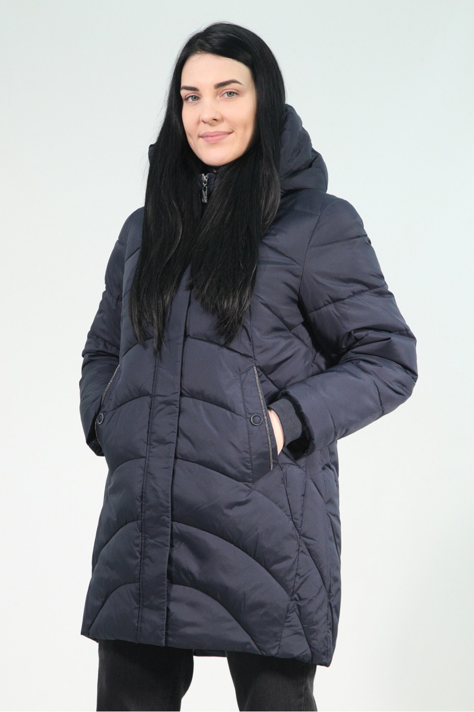 Тёмно-синяя женская зимняя куртка 735360N21С ЦВ.98