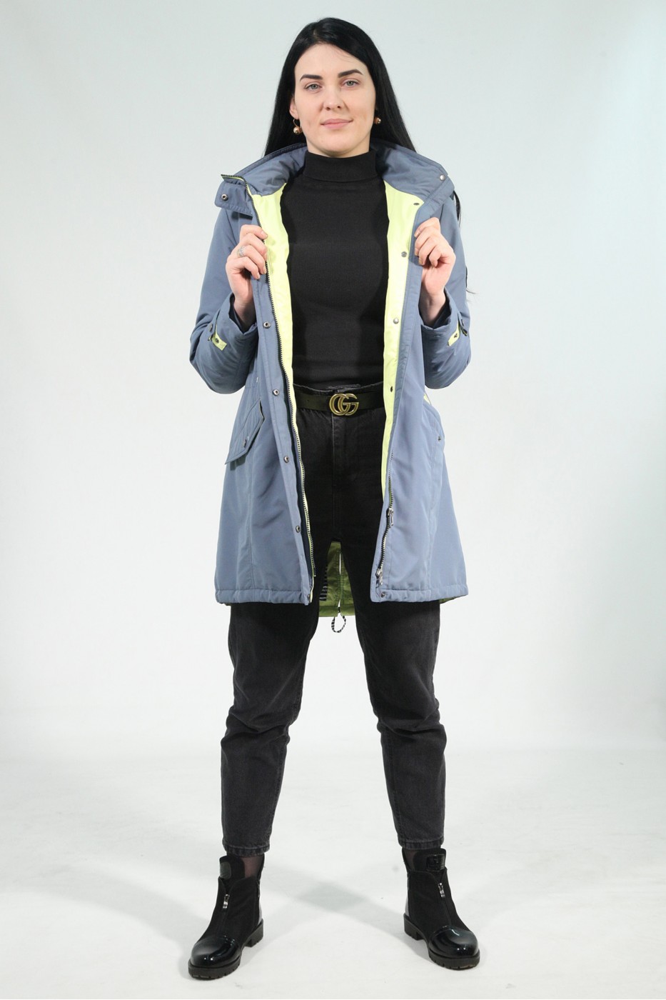 Голубая женская демисезонная куртка 856720N10C ЦВ.206